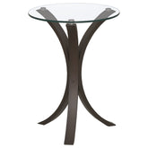 Tampa Furniture Outlet - Coaster - Edgar Round Glass Top Accent Side Table Cappuccino - 902867
