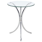 Tampa Furniture Outlet - Coaster - Eloise Round Glass Top Accent Side Table Chrome - 902869