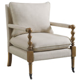 Tampa Furniture Outlet - Coaster - Dempsy Upholstered Accent Chair with Casters Beige - 903058