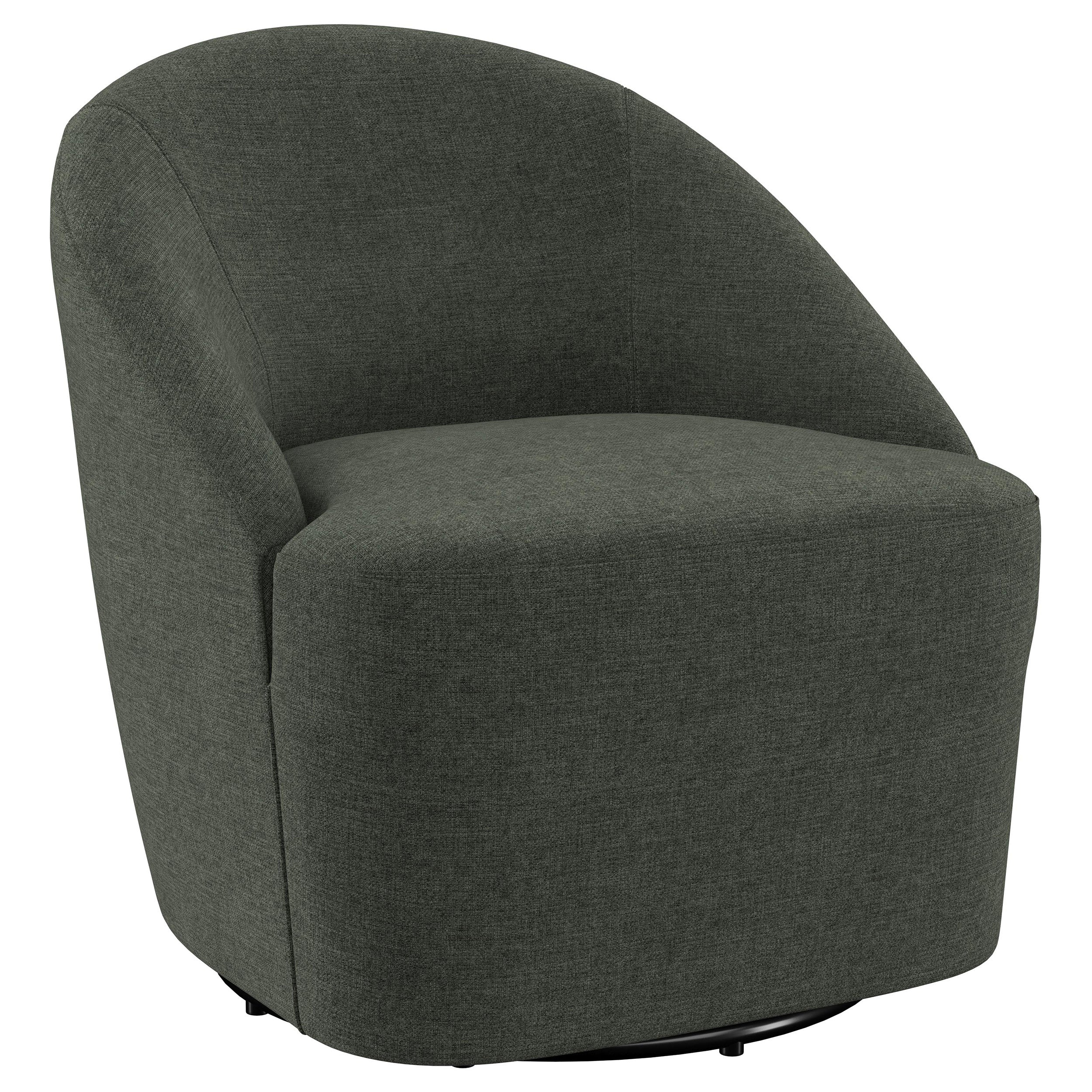 Tampa Furniture Outlet - Coaster - Leon Upholstered Barrel Accent Swivel Chair Hunter Green - 903075