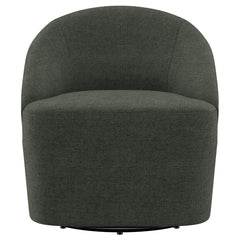 Leon Upholstered Barrel Accent Swivel Chair Hunter Green