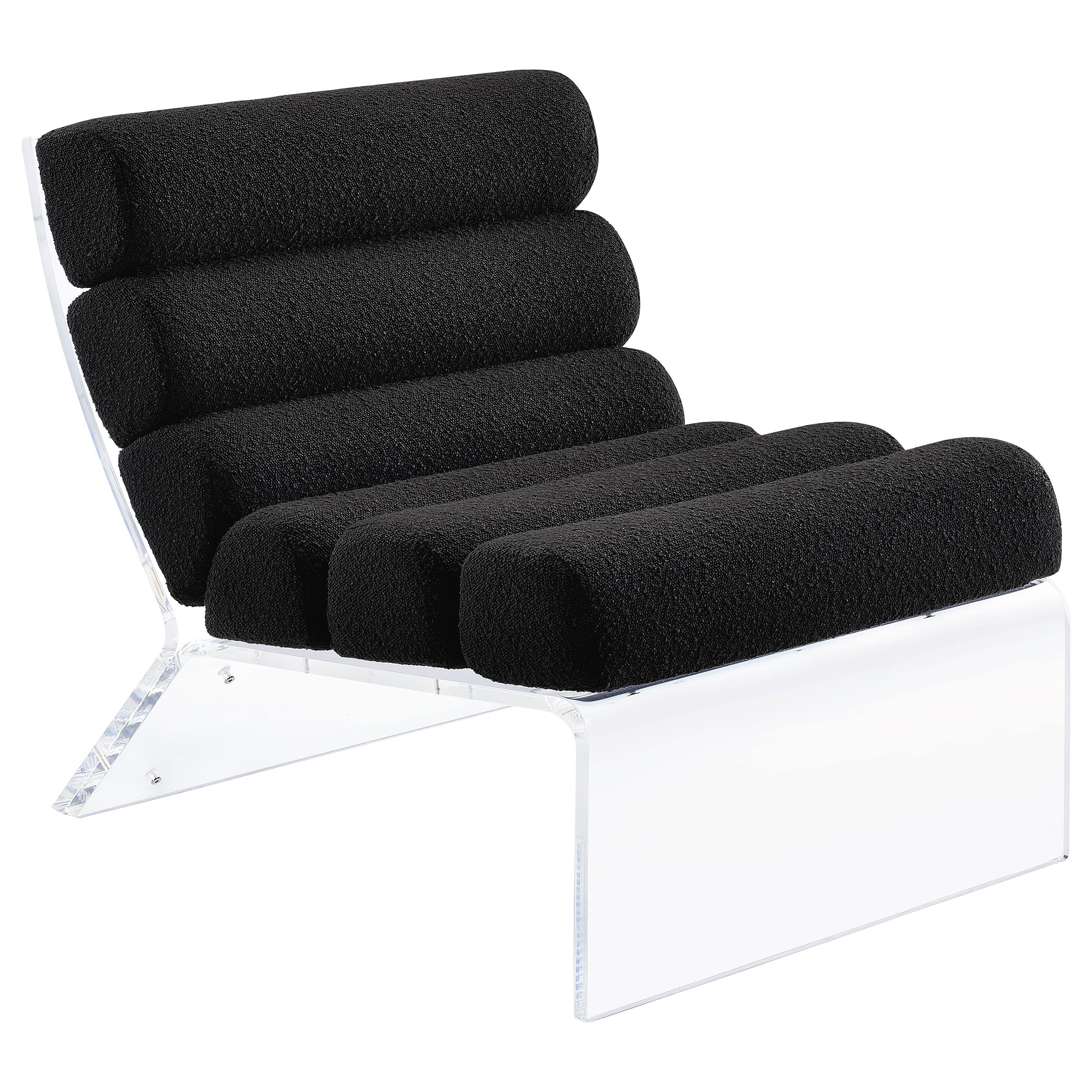 Tampa Furniture Outlet - Coaster - Serreta Boucle Upholstered Armless Acrylic Chair Black - 903162
