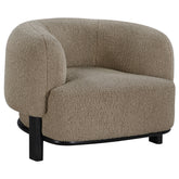 Tampa Furniture Outlet - Coaster - Lawler Upholstered Barrel Back Accent Chair Brown and Black - 903170
