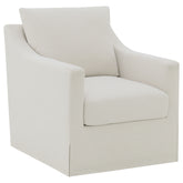 Tampa Furniture Outlet - Coaster - Winter Upholstered Sloped Arm Accent Swivel Chair Beige - 904133