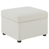 Tampa Furniture Outlet - Coaster - Winter Upholstered Hydraulic Lift Top Storage Ottoman Beige - 904134