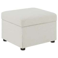 Tampa Furniture Outlet - Coaster - Winter Upholstered Hydraulic Lift Top Storage Ottoman Beige - 904134