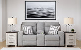 Tampa Furniture Outlet Lutz - Ashley Furniture - Biscoe Living Room - PWR REC Loveseat/CON/ADJ HDRST / Pewter - 9050318