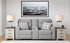 Tampa Furniture Outlet Lutz - Ashley Furniture - Biscoe Living Room - PWR REC Loveseat/CON/ADJ HDRST / Pewter - 9050318