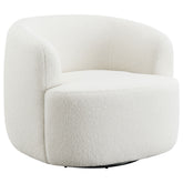Tampa Furniture Outlet - Coaster - Hudson Faux Sheepskin Upholstered Swivel Chair Natural - 905726