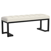 Tampa Furniture Outlet - Coaster - Mesa Boucle Upholstered Tufted Accent Bench Vanilla - 907514