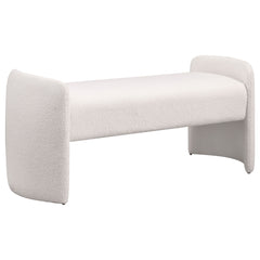 Tampa Furniture Outlet - Coaster - Peoria Velvet Upholstered Accent Bench Ivory - 910199