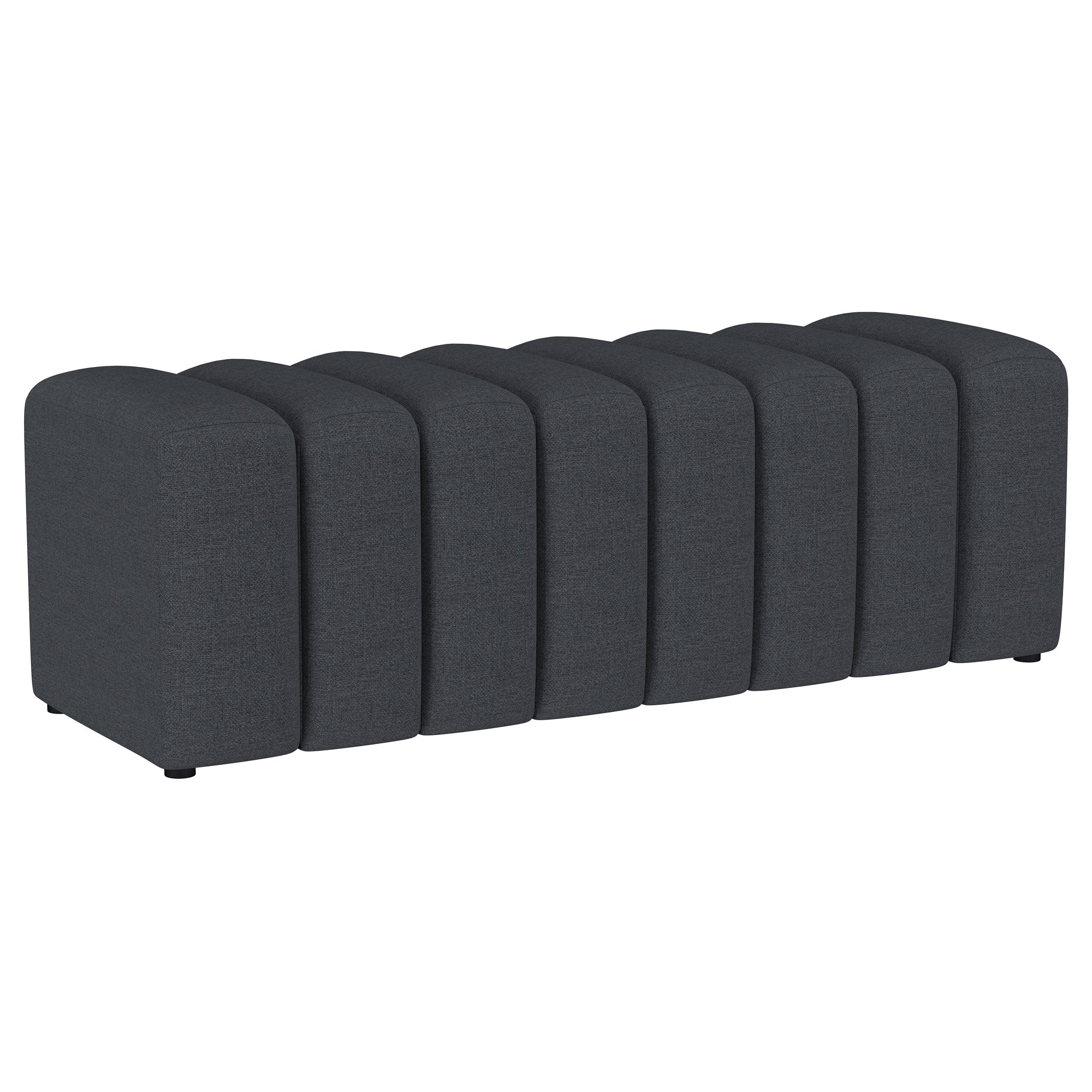 Tampa Furniture Outlet - Coaster - Summer Fabric Upholstered Tufted Accent Bench Charcoal - 910294