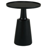 Tampa Furniture Outlet - Coaster - Ixia Round Solid Mango Wood Accent Side Table Black Stain - 915109