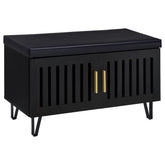 Tampa Furniture Outlet - Coaster - Brixton 2-door Padded Entryway Shoe Storage Bench Black - 915152
