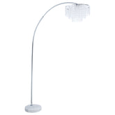Tampa Furniture Outlet - Coaster - Shirley 86-inch Hanging Crystal Arc Metal Floor Lamp Chrome - 920065