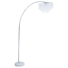 Tampa Furniture Outlet - Coaster - Shirley 86-inch Hanging Crystal Arc Metal Floor Lamp Chrome - 920065