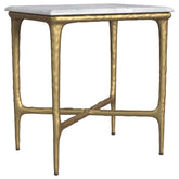 Tampa Furniture Outlet - Coaster - Baldwin Rectangular Marble Top Side Table White and Gold - 930091