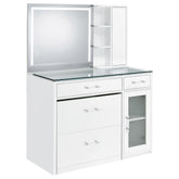 Tampa Furniture Outlet - Coaster - Flora 2-drawer Vanity Set with LED Mirror White High Gloss - 930218