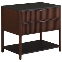 Tampa Furniture Outlet - Coaster - Zimmerlee 2-drawer Side Table with Shelf Rust Brown - 930221
