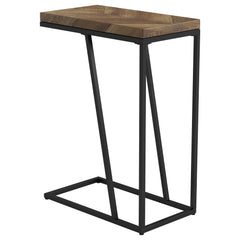 Tampa Furniture Outlet - Coaster - Sergio Engineered Wood C-Shaped Side Table Rustic Tobacco - 931147