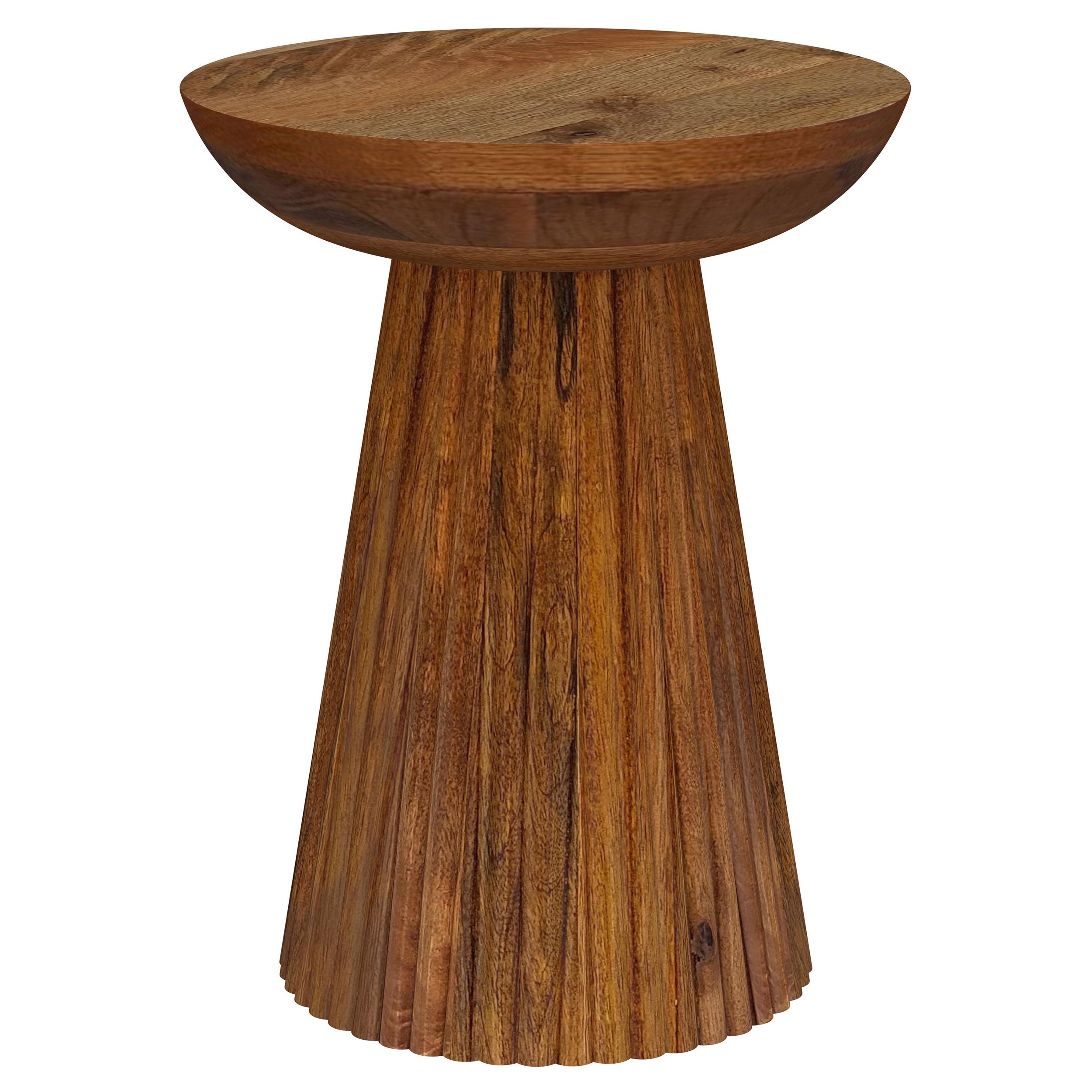Tampa Furniture Outlet - Coaster - Aureo Round Solid Wood Accent Side Table Wild Honey - 931155