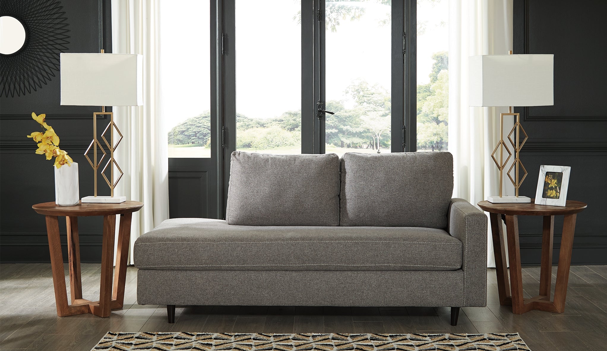 Tampa Furniture Outlet Lutz - Ashley Furniture - Lyman Living Room - RAF Corner Chaise / Graphite - 9330317