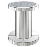 Tampa Furniture Outlet - Coaster - Dorielle Round Mirrored Acrylic Crystal Side Table Silver - 936125