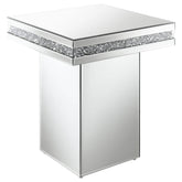 Tampa Furniture Outlet - Coaster - Elora Square Mirrored Accent Side Table Silver - 936137