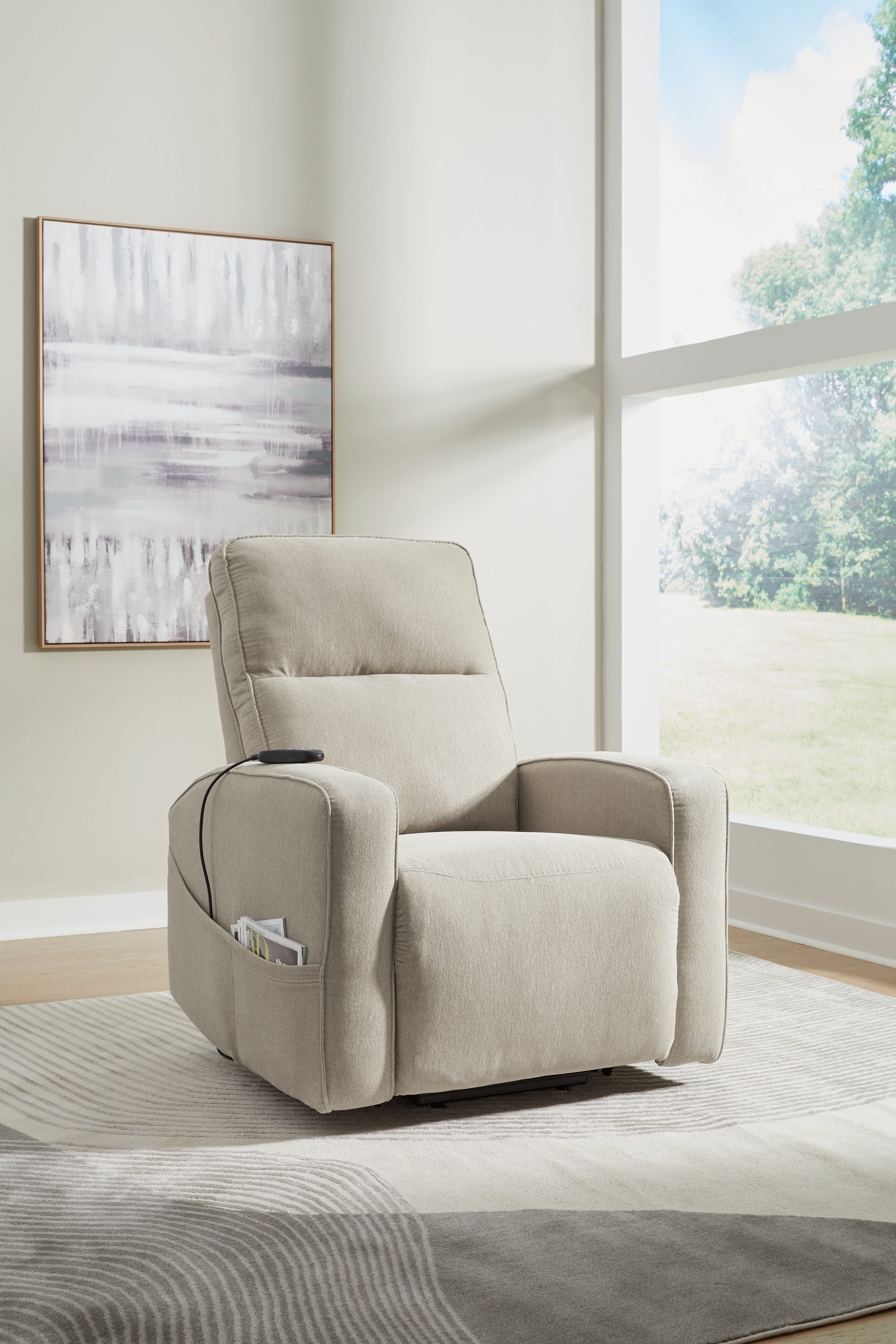 Tampa Furniture Outlet Lutz - Ashley Furniture - Starganza Living Room - Power Lift Recliner / Smoke - 9370512
