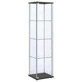 Tampa Furniture Outlet - Coaster - Bellatrix 3-shelf Clear Glass Curio Cabinet Cappuccino - 950172