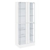 Tampa Furniture Outlet - Coaster - Cabra 4-door LED Curio Display Cabinet White High Gloss - 950397