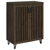 Tampa Furniture Outlet - Coaster - Brixton 2-door Entryway Shoe Storage Cabinets Smoked Oak - 950423