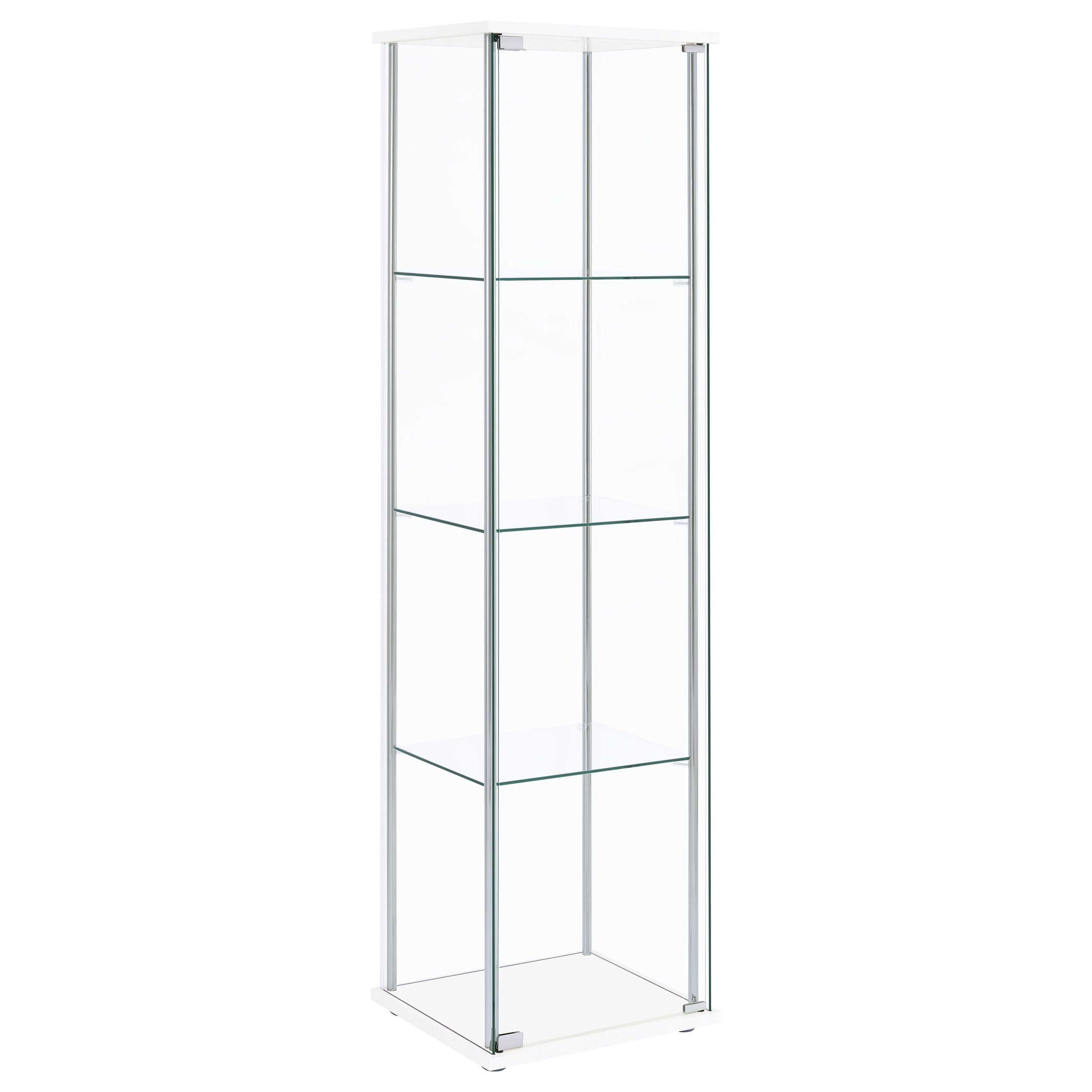 Tampa Furniture Outlet - Coaster - Bellatrix 3-shelf Clear Glass Curio Cabinet White - 951072