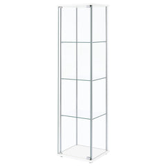 Bellatrix 3-shelf Clear Glass Curio Cabinet White