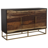 Tampa Furniture Outlet - Coaster - Zara 2-door 57-inch Wood Accent Storage Cabinet Black Walnut - 953466