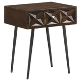 Tampa Furniture Outlet - Coaster - Ezra 1-drawer Rectangular Accent Side Table Coffee Brown - 959539