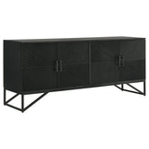 Tampa Furniture Outlet - Coaster - Riddell 4-door Wood Reeding Accent Cabinet Matte Black - 959631
