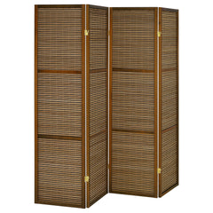 Tampa Furniture Outlet - Coaster - Browning 4-panel Bamboo Room Divider Folding Screen Walnut - 961638