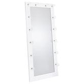 Tampa Furniture Outlet - Coaster - Zayan 32 x 71 Inch Floor Mirror LED Lighting White Gloss - 969558