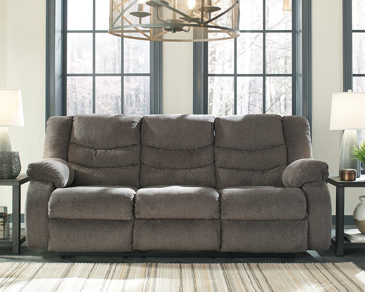 Tampa Furniture Outlet Lutz - Ashley Furniture - Tulen Living Room - Reclining Sofa / Gray - 9860688