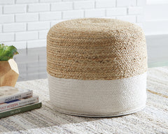 Tampa Furniture Outlet Lutz - Ashley Furniture - Sweed Valley Pouf - Pouf / Natural/White - A1000420