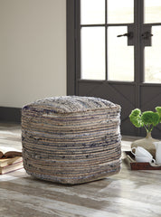 Tampa Furniture Outlet Lutz - Ashley Furniture - Absalom Pouf - Pouf / Denim - A1000550