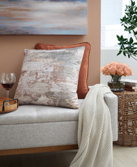 Tampa Furniture Outlet Lutz - Ashley Furniture - Edinfielders Pillows - Pillow / Cream/Gray/Rust - A1001094P