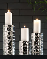 Tampa Furniture Outlet Lutz - Ashley Furniture - Marisa Candle Holder - Candle Holder Set (3/CN) / Silver Finish - A2000460
