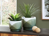 Tampa Furniture Outlet Lutz - Ashley Furniture - Ardenridge Planter (Set of 2) - Planter Set (Set of 2) / Green/White - A2000579