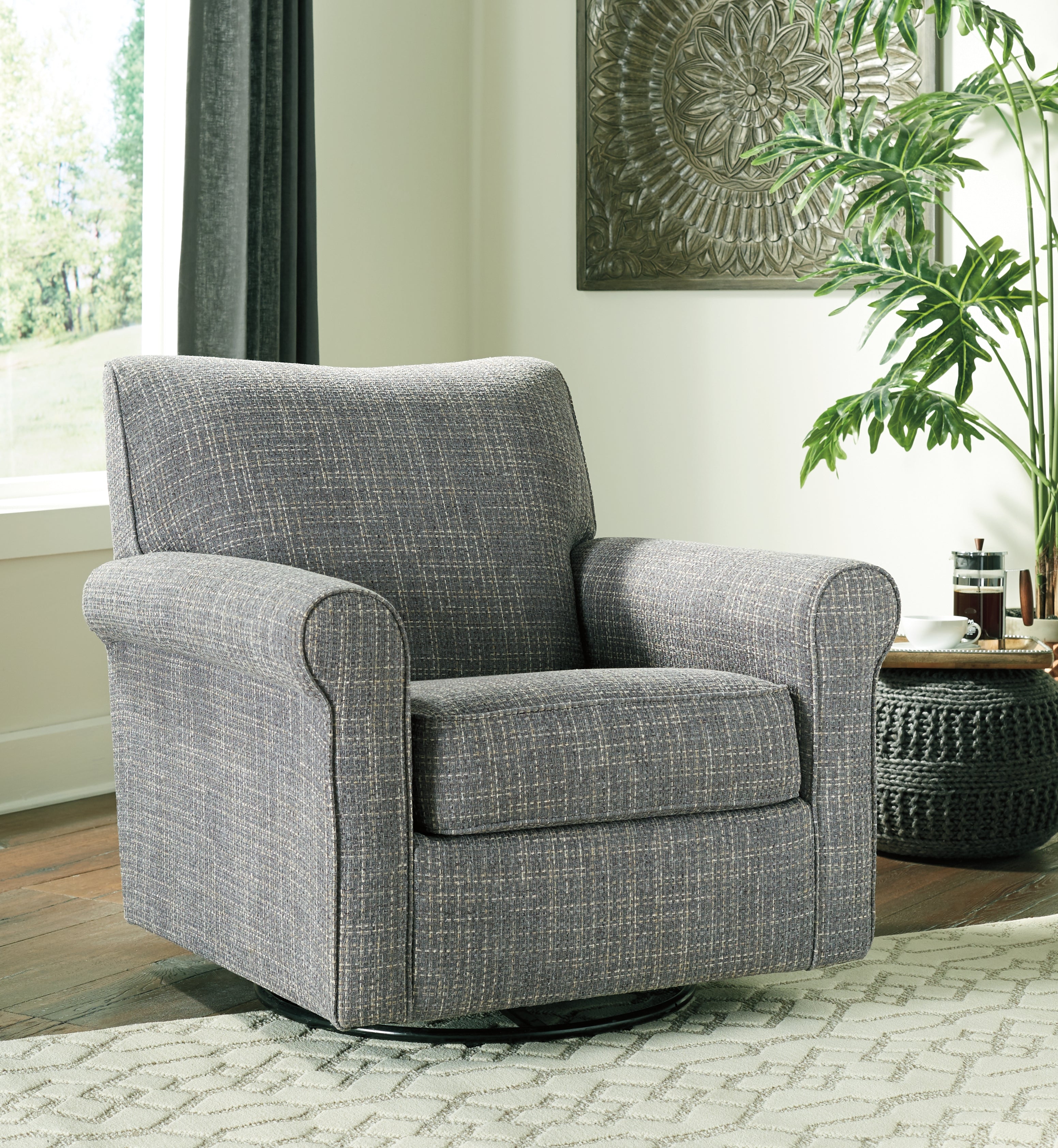 Tampa Furniture Outlet Lutz - Ashley Furniture - Renley Accent Chair - Swivel Glider Accent Chair / Ash - A3000002