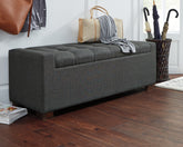Tampa Furniture Outlet Lutz - Ashley Furniture - Cortwell Storage Bench - Storage Bench / Gray / 54"W x 18"D x 18"H - A3000224