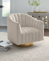 Tampa Furniture Outlet Lutz - Ashley Furniture - Penzlin Accent Chair - Swivel Accent Chair / Pearl - A3000241