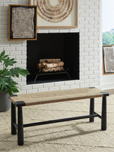 Tampa Furniture Outlet Lutz - Ashley Furniture - Acerman Accent Bench - Accent Bench / Black/Natural / 48"W x 16"D x 18"H - A3000684
