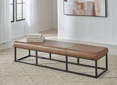 Tampa Furniture Outlet Lutz - Ashley Furniture - Joston Accent Bench - Accent Bench / Caramel / 71"W x 19"D x 16"H - A3000693